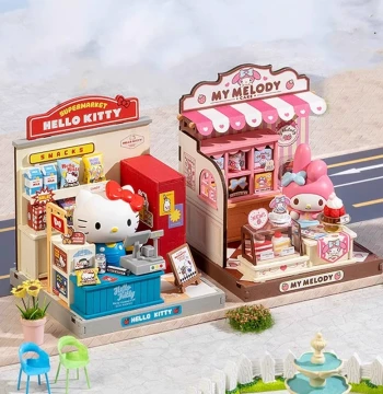 Rolife Sanrio Hello Kitty DIY Miniature House Kit, Building Blocks Model Toy, Children's Gift