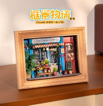 rolife DIY Picture Frame Miniature House, Scenery Story 3D Puzzle, Hand-Assembled Model Building Blocks, Gift for Women