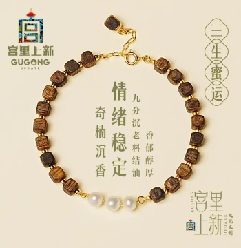 Mother's Day Gift: Palace Collection New Qinan Agarwood Bracelet for Women – Premium Genuine Wood Beads for Mom