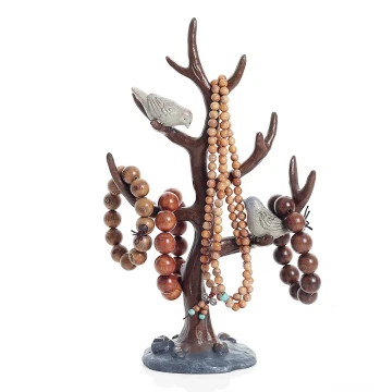 Nordic Style Bird-Tree Bracelet Rack - Home Entryway Organizer for Necklaces, Keys, and Prayer Beads - Decorative Display Stand