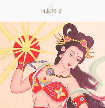 Thunder God, Lightning Mother, Wind Earl, and Rain Master Scroll Painting: Mythological Deity Portrait on Silk Fabric