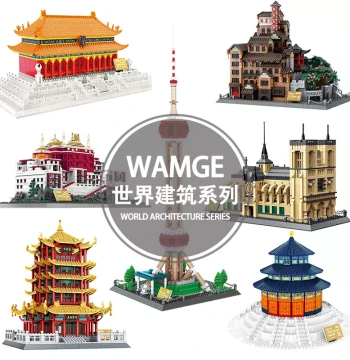 Wange Blocks Chinese Ancient Architecture Model Building Toy for Adults - High Difficulty World City Landmark Cultural Creative Set