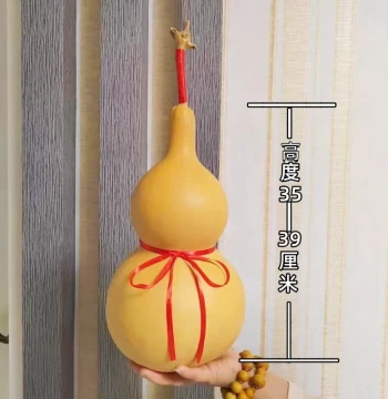 Natural Gourd Ornament, Cultural Play Hand Piece, Home Decoration for Living Room or Doorway, Large Genuine Gourd with Stem