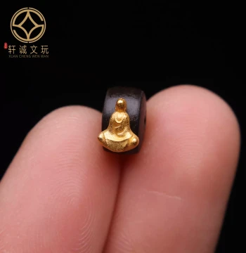 Original S925 Silver Gold-Plated Natural Kynam Agarwood Beads with Five Sacred Sutras - Spacer Beads and Barrel Beads for DIY Jewelry