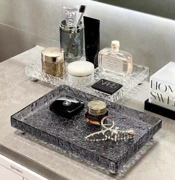 Bathroom Countertop Tray Cosmetic Acrylic Bathroom Shelf Storage Toiletries Organizer Rack