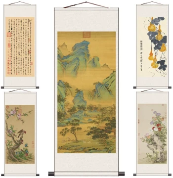 Wang Xizhi Orchid Pavilion Preface Painting Core, Mounted Scroll Handscroll for Living Room and Bedroom Wall Decor