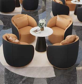 Light Luxury Negotiation Sofa Chair Sales Office Reception Set One Table Four Chairs Rotatable Sofa Chair Leisure Table and Chair Group