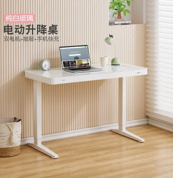 Koble Electric Height-Adjustable Desk with Tempered Glass Top, Smart Dual-Motor Standing Workstation