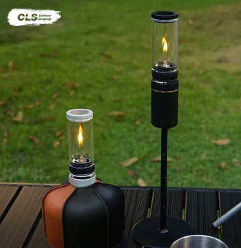 CLS Outdoor Camping Foldable Table Lamp Stand, Portable Detachable Camp Atmosphere Light Base for Camera Live Streaming Support