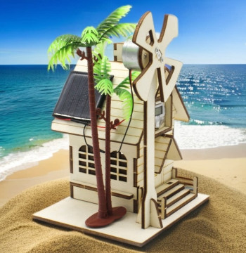 Solar Clock Cottage No. 1 DIY Science Craft Kit - Courtyard Architecture Model Assembly Set