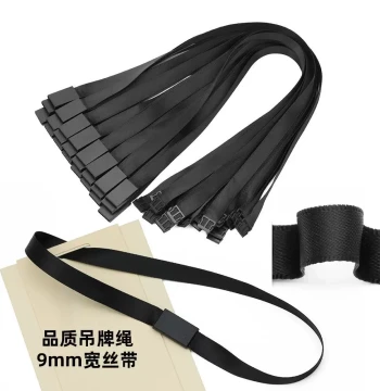 Premium Large Hang Tag with 10mm Wide Ribbon – Black Universal Disposable Silk Cord for Down Jackets and Apparel