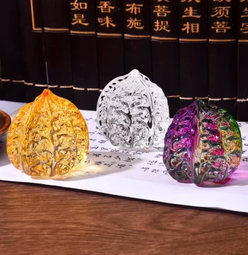 Glazed Cultural Walnut Health Massage Hand Balls - Decorative Handle Piece and Toy - Yellow Crystal Walnut Ornament for Gifting and Collection