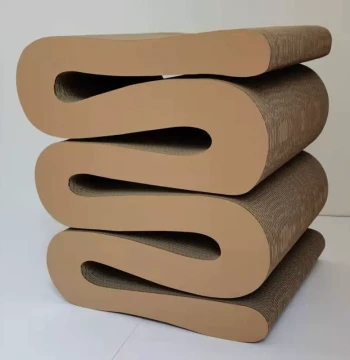Corrugated Paper Furniture S-Shaped Stool Shoe Changing Stool Paper Stool Soft Furnishing Furniture Showroom Stool