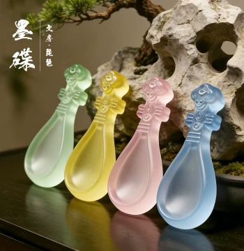 Ink Box and Dish Set for Calligraphy, Women's Hotpot-Style Inkstone with Lid, Non-Drying Ink Pad, Moisturizing Ink Pool, Glazed Brush Rest and Rack, Four Treasures of the Study, Perfect Gift for Beginners