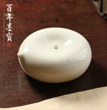 Dehua Mutton Fat White Porcelain Water Dropper Ceramic Ink Dropper Specialized for Inkstone Grinding Water Pot Wholesale Four Treasures of the Study Calligraphy