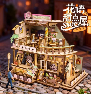 DIY Wooden Assembly Model House - Educational Puzzle Toy and Architectural Desktop Ornament