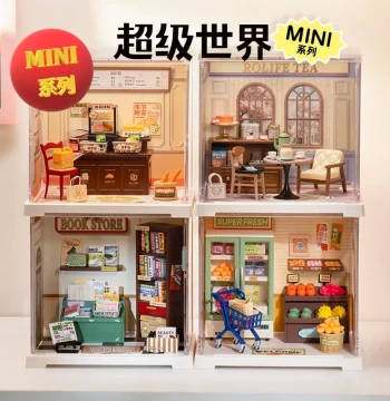 rolife Super World MINI Handcrafted Dollhouse - Miniature Scale Model Educational Assembly Kit for Kids and Girls