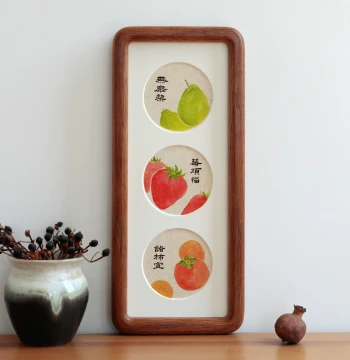 "No Worries" Calligraphy and Traditional Chinese Painting - Solid Wood Tabletop Display, Housewarming Gift, Living Room Wall Art, Home Decor, and Holiday Present