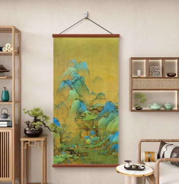 A Thousand Li of Rivers and Mountains Decorative Painting Entryway Hallway Living Room Corridor New Chinese Vertical Landscape Art Traditional Painting