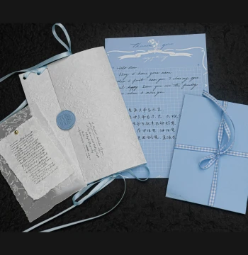 Robin | Romantic Blue Series Envelope and Letter Paper Set for Handwritten Love Letters, Confessions, Original Niche Lolita Style