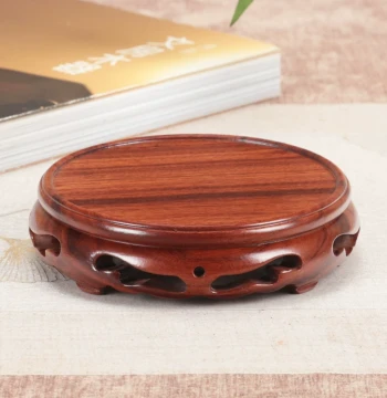 Solid Wood Round Base for Teapots, Zisha Pots, Tea Cups, Porcelain, Walnut Jade Ornaments, and Incense Burners