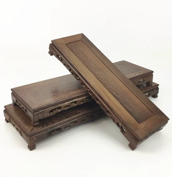 Chicken Wing Wood Carved Craft Base - Solid Wood Stand for Vases, Rocks, Bonsai, and Teapots as Wenwan Display