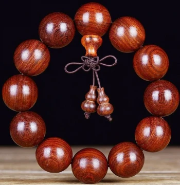 Car Gear Shift Beads - Small-Leaf Red Sandalwood Prayer Beads Bracelet, Sandalwood Car Interior Pendant, Vehicle Gear Shift Ornament