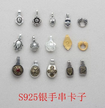 Pure Silver S925 Bead Clips for Bracelets, Accessories for Star-Moon Bodhi, Agarwood, and Sandalwood 108-Bead Malas