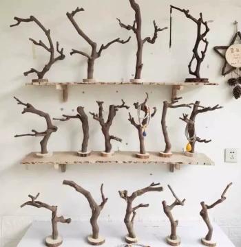 Dried Branch Decorative Display, Natural Trunk Driftwood Landscape Arrangement, Forked Branch Stand for Collectible Hanging and Styling