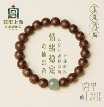 Palace Collection New Arrival: Authentic Female Qinan Agarwood Bracelet - Premium Wooden Wenwan Beads for Calming Meditation and Emotional Balance