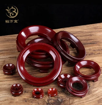 Solid Wood Large Gourd Base Tray, Rosewood Craft Stand for Hand-Rolled Gourds and Ornaments