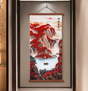 2026 New Arrival 'Great Fortune' Chinese Landscape Painting, Living Room Mural, Entryway Foyer Wall Art, Hallway Corridor Decor