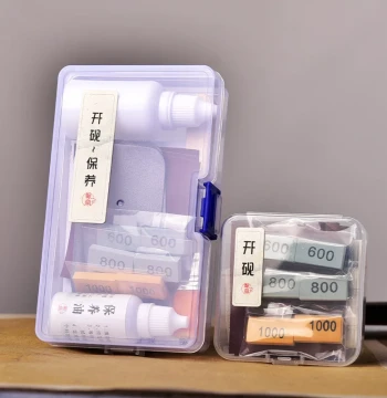 Inkstone Maintenance and Opening Kit - Raw Stone Inkstone Set with Sharpening Oil Stones, Sandpaper, and Grinding Tools for Calligraphy Supplies