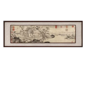 Tang Yin Chinese Painting 'Shi Ming Tu' and 'Wu Yang Zi Yang Xing Tu' by Tang Bohu, Ink Wash Art for Study Room and Traditional Chinese Living Room Decor