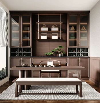 Suofeiya Custom New Chinese Style Solid Wood Study Desk - Alpha Pro