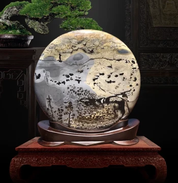 Fortune-Turning Stone Ornament - Natural Guangxi Painted Rock for Desktop, Office, Living Room, or Entryway Decor