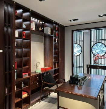 Banmo Modern New Chinese Style Whole-House Custom Furniture: Integrated Design for Study and Tea Room Cabinets, Made-to-Measure