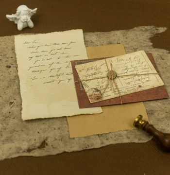 Jane Austen | Jiao Shushu Hand-Crafted Coffee-Dyed Vintage Brown Distressed Letter Paper and Envelope Set with Torn Edges for Love Letters