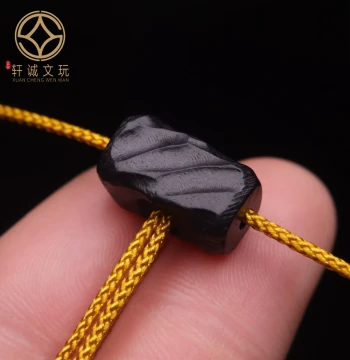 Original Natural Agarwood and Ebony Square Three-Way Buddha Head Beads, Loose Beads for DIY Cultural Play Accessories and Jewelry