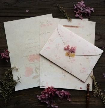Forest Island Leaf Vintage Letter Paper, Couple Handwritten Love Confession, Gift for Girlfriend, Love Letter and Envelope Set, Holiday Greeting Cards