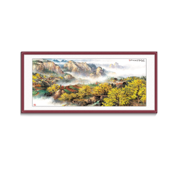 Thousand Peaks Competing Landscape Painting, Living Room Hanging Art, Chinese Style Sofa Background Wall Decor, Study Tea Room Horizontal Mural, National Painting