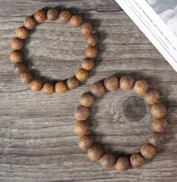 White Qinan Agarwood Small Single Loop Bracelet for Men and Women, Cultural Play Buddhist Beads, Prayer Beads Jewelry, Gift, Bonding Jewelry