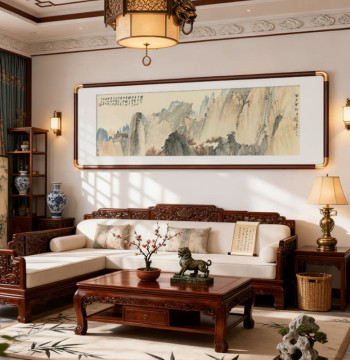 New Chinese Style Living Room Decorative Painting, Sofa Background Wall Hanging Art, Tea Room & Office Zhang Daqian Landscape Scenery Traditional Chinese Painting