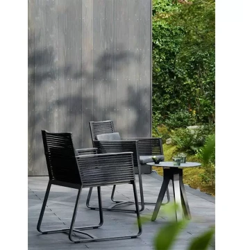 Outdoor Patio Table and Chair Set Hotel Garden Furniture Rattan Weave Courtyard Leisure Coffee Table