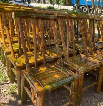 Bamboo Backrest Retro Chair ISE Old-Style Handwoven Rattan Traditional Chinese Home Stool