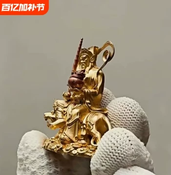 Exquisite Marshal Zhao Gongming (Black Tiger Altar) Wealth God Figurine, Retro Metal Home Decor Ornament for Good Luck and Cultural Appreciation