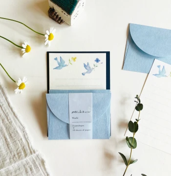 Japan NB Society Nuka Washi Envelope and Letter Paper Set - Fresh Premium Style for Romantic Handwritten Notes