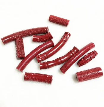 Purple Gold Sand High-content Cinnabar Accessories, Barrel Beads, Curved Tubes for Bracelets, Prayer Beads, DIY Handmade Jewelry, Cinnabar Spacer Beads