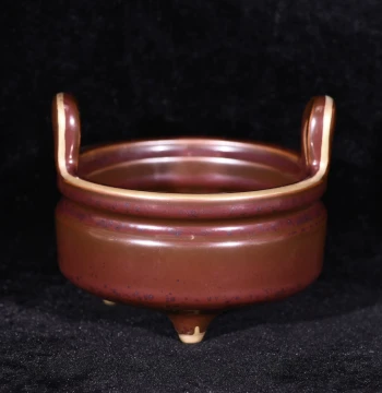 Qianlong Era Kiln-Transformed Purple-Gold Glaze Genuine Gold Incense Burner