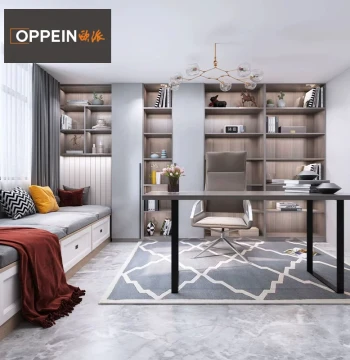 Oppein Whole-House Custom Study Room – Integrated Bookshelf & Desk, Multi-Functional Modern Era Design